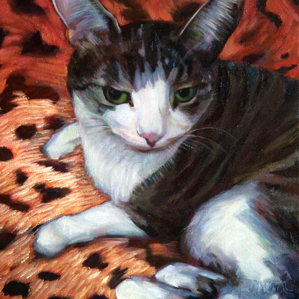 Cat Painting oil portrait Karen Rumora